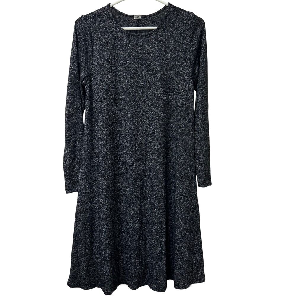 Old Navy Womens Size Small Long Sleeve Knit Swing Charcoal Heathered Gray Dress